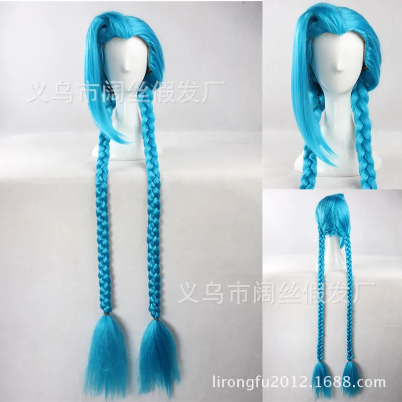 331A League of Legends Rage Loli Jinks/Jinke Silk/Jinx Cosplay Wig Cosplay