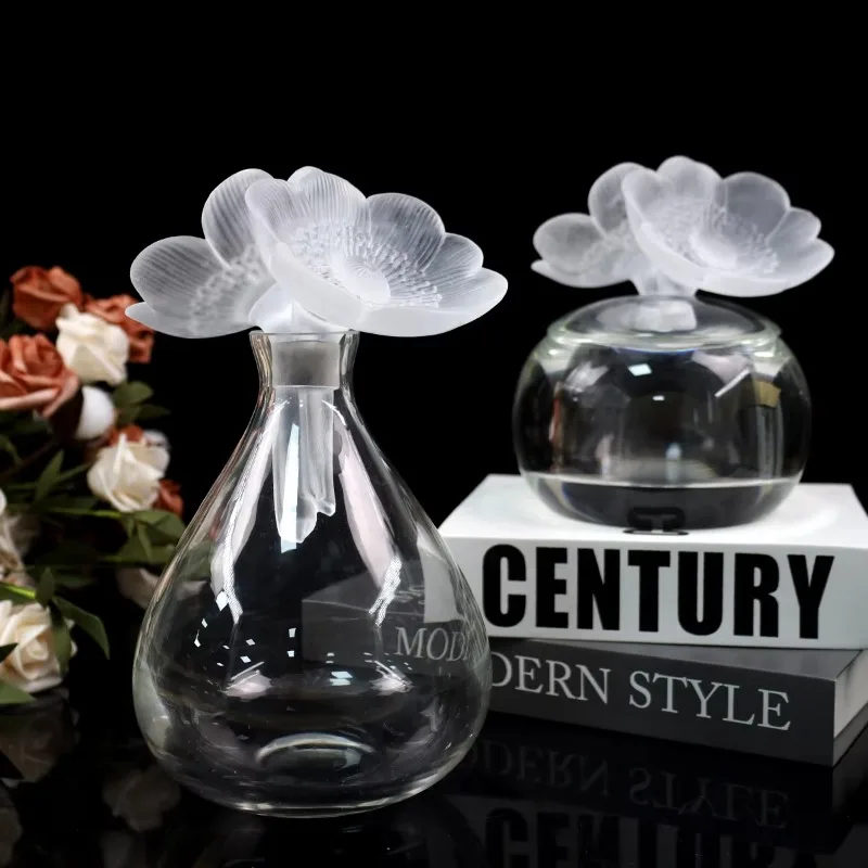 Hand-carved Crystal Bowl Set Elegant Floral Pattern Eco-friendly Custom Home Decor Tabletop Ornament Gift