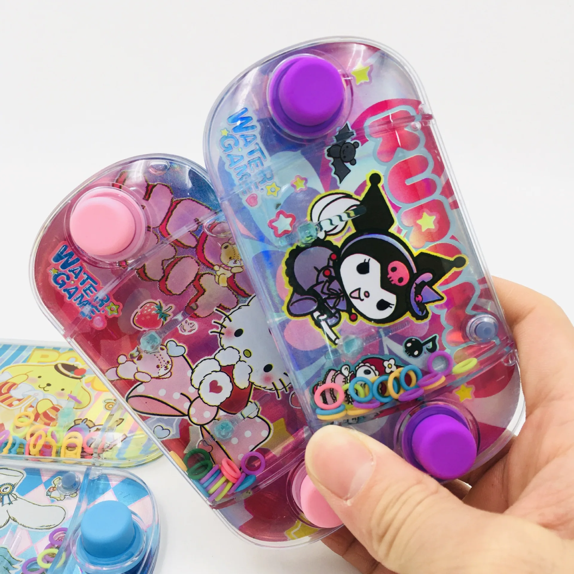 Sanrio Hellokitty My Melody Kuromi Toys Water Ring Toss Child Handheld Game Machine Parent-child Interactive Game Toys Wholesale