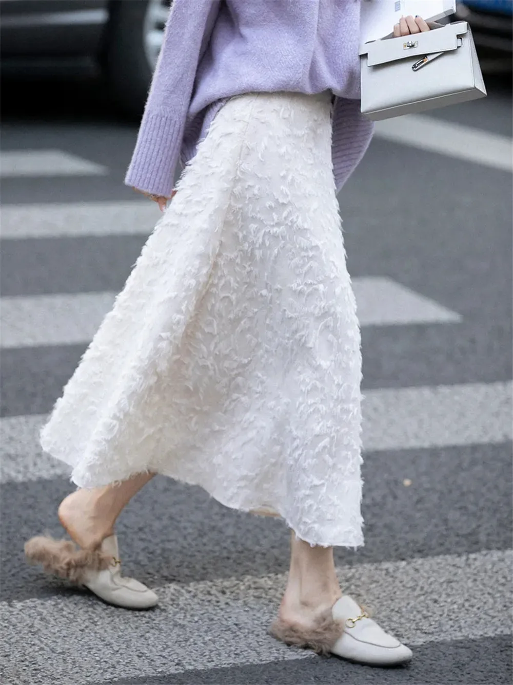 

Elegant Tassels High Waist Skirt Women Autumn Winter Black A-Line Long Skirt Office Ladies Fashion Urban Vintage Slim Skirts