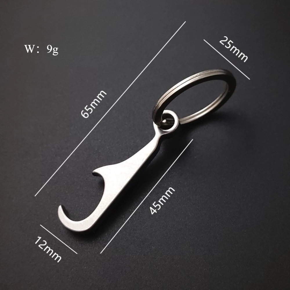 Tragbarer Mini-Flaschenöffner Schlüsselanhänger aus Edelstahl, Multifunktionales Camping-Outdoor-Werkzeug, Schlüsselring, Taschenanhänger, Geschenk – Detail 4