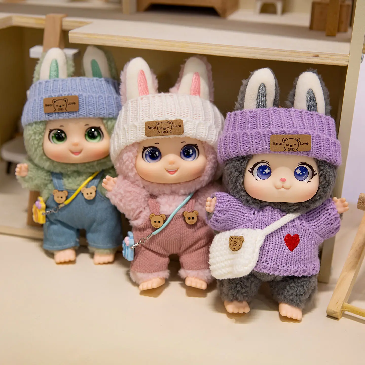 New Style Adorable Family Animal 2.0 Plush Toy Multiple Style To Match Clothes DIY Doll Vinyl Pvc Face Pendant Keychian Kid Gift