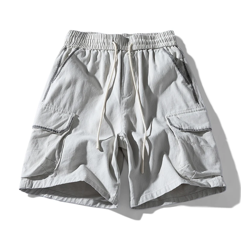 

2025 New Summer American Retro Workwear orts Men Loose Pure Cotton Trendy Straight Casual Versatile Five-Point Pants