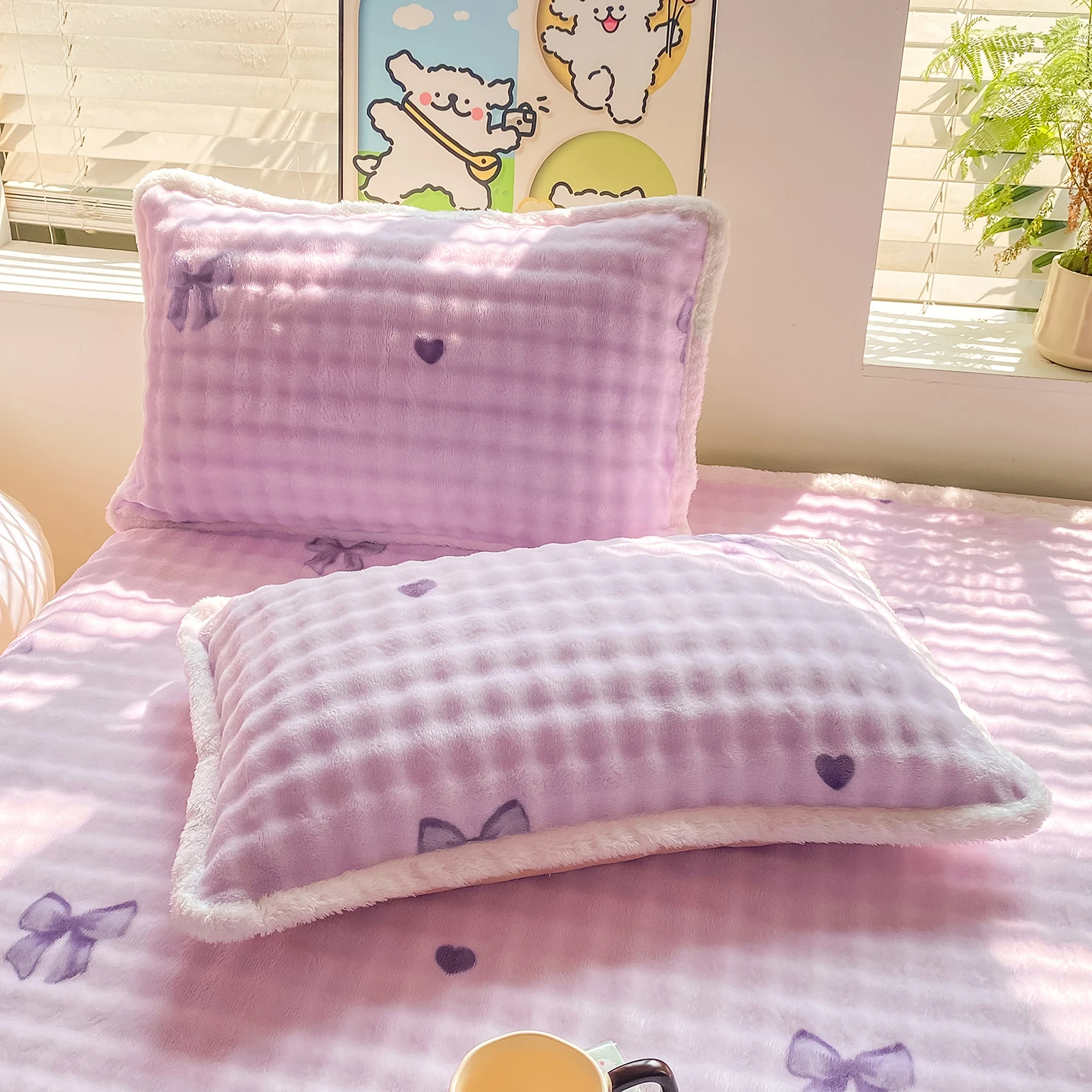 Warm Velvet Bowknot Style Pillow Cover Skin-friendly Pillowslip Home Pillow Case 48x74cm Pillowsham 베개커버 hogar
