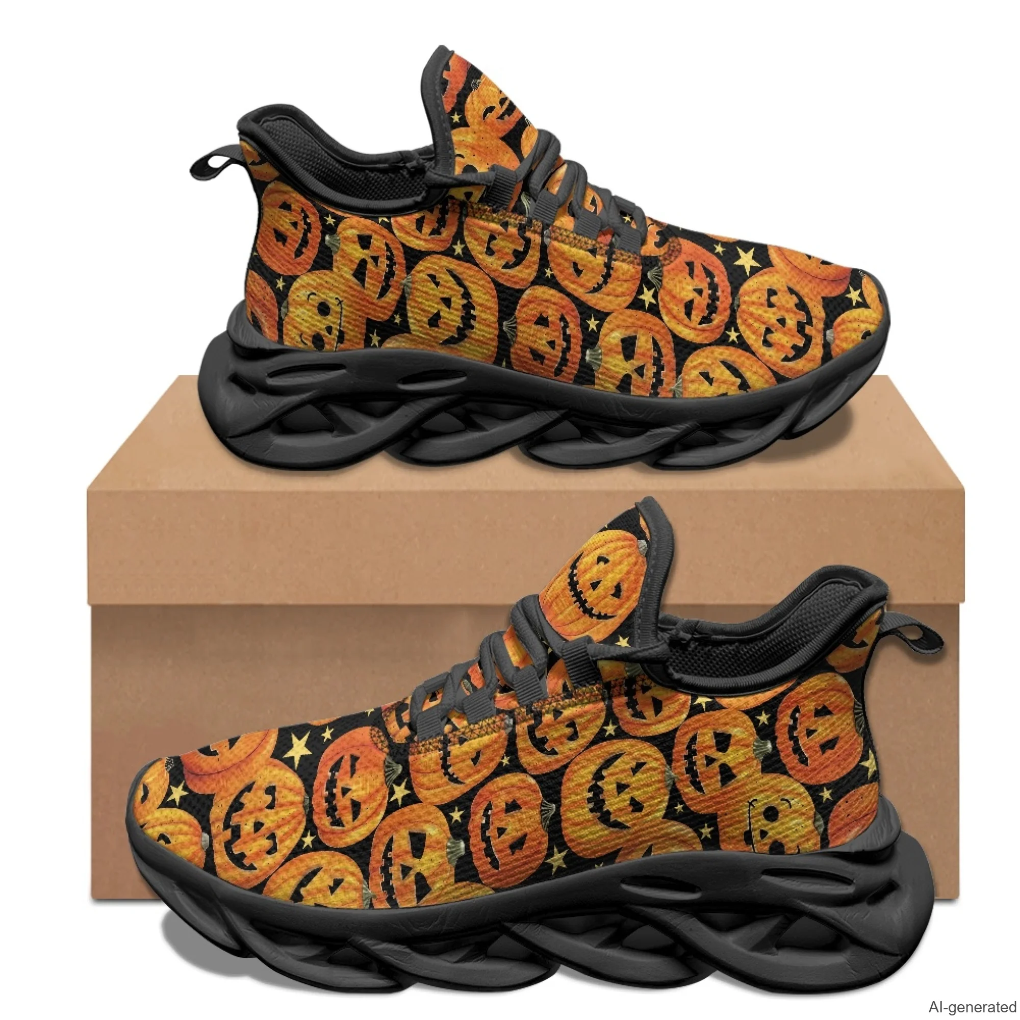 XIXIRIMIDO Max Soul Shoes Halloween Pumpkin Print Running Shoes for Men Casual Fashion Women Snakers Walking Shoes 35-48