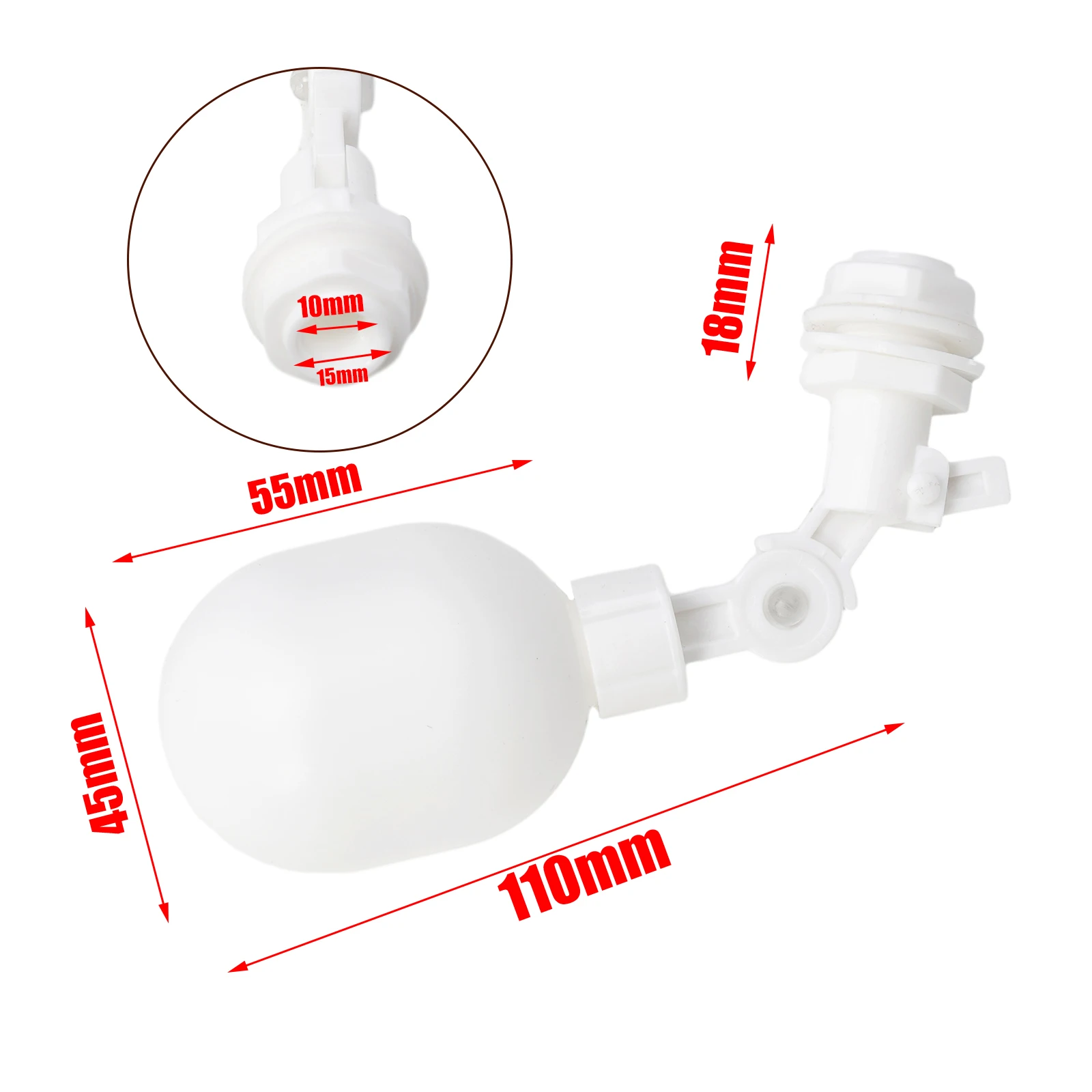 Válvula de esfera flutuante quente de alta qualidade, acessórios de controle de aquário ajustáveis para torre de água, substituição de conexão rápida