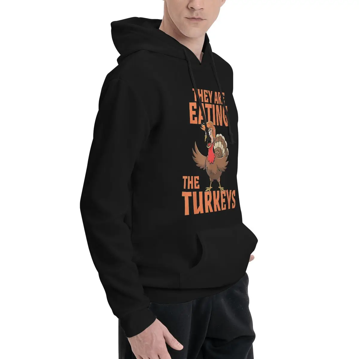 Ze eten Turkije Grappige Donald Trump Thanksgiving Hoge kwaliteit Sweatshirts Mannen Vrouwen Oversized Hoodie Herfsttruien