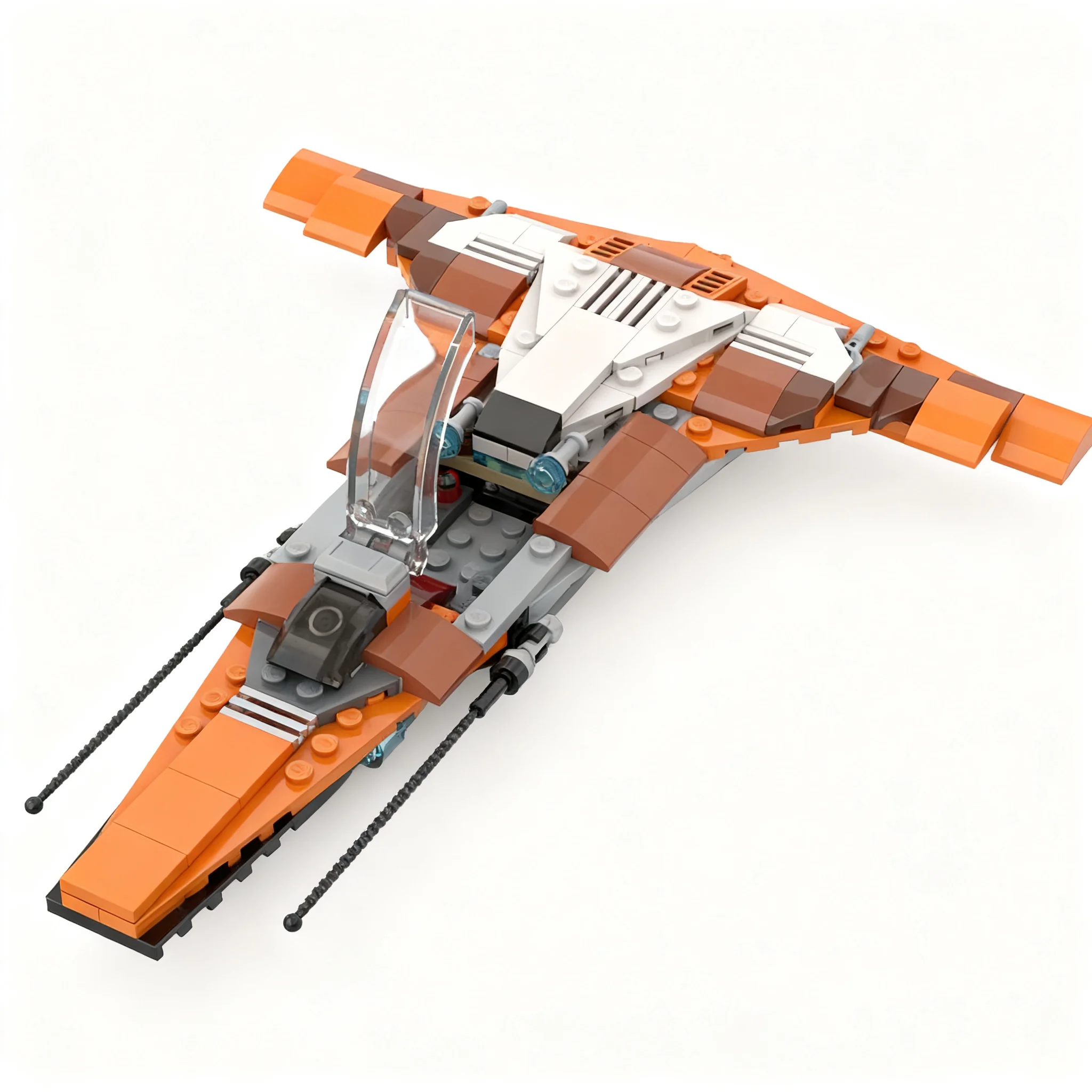 154pcs MOC Coruscant Cruiser - Hammerhead Design Star Battle Model Building Blocks Christmas Gift Collection Assemble Brick