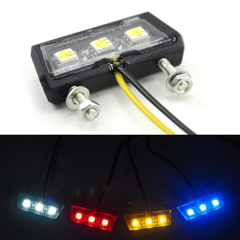 

12V Motorcycle License Plate LED Light Motorcycle License Plate Warning Light Universal Tail light decor motorcycle Accessories