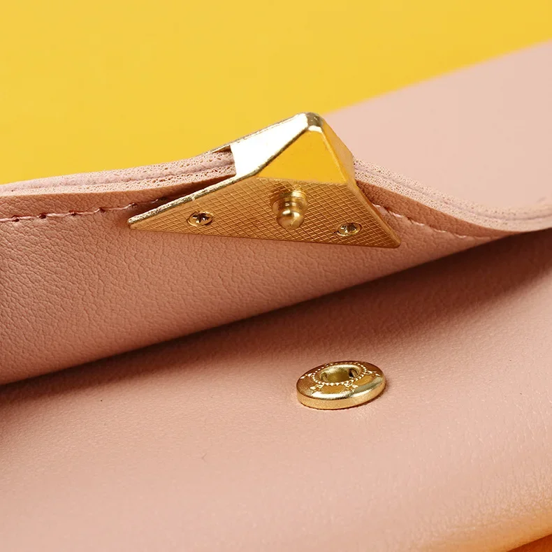 Nueva cartera para mujer con hebilla en forma de corazón, cartera larga triple para mujer, bolso de mano, monedero, bolso para tarjetas de estudiante, tarjetero