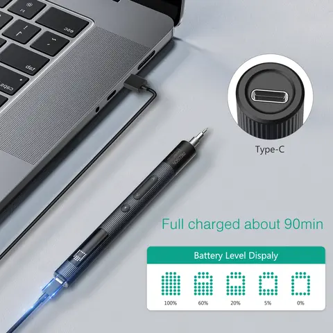 50-i-1 precisionsskruvmejselsats med 3-växlade vridmomentjusterbara magnetiska Phillips Torx-bits för iPhone, bärbar dator, klocka, PC 6 best sales elektrisk skruvmejsel för bärbar dator - №6