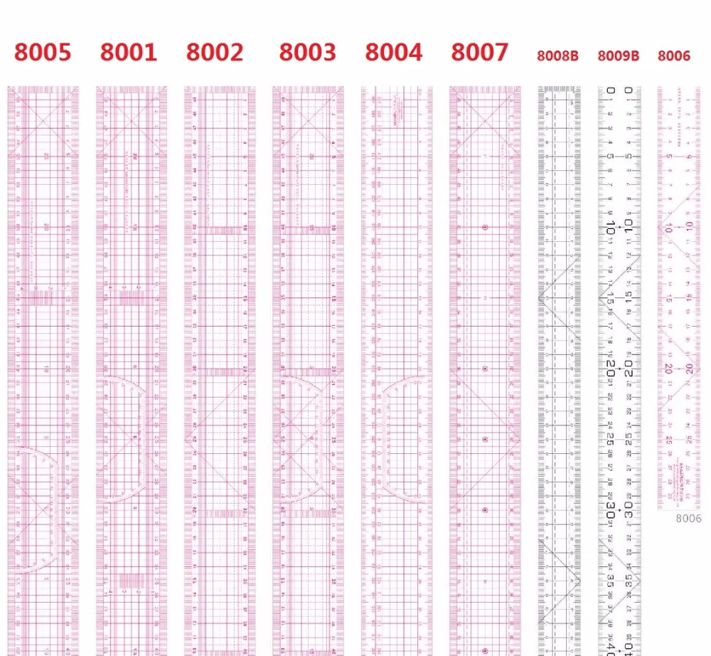 Imagem -02 - Régua Reta de Patchwork em Pvc Régua Reta para Patchwork 8001 8002 8005 8006