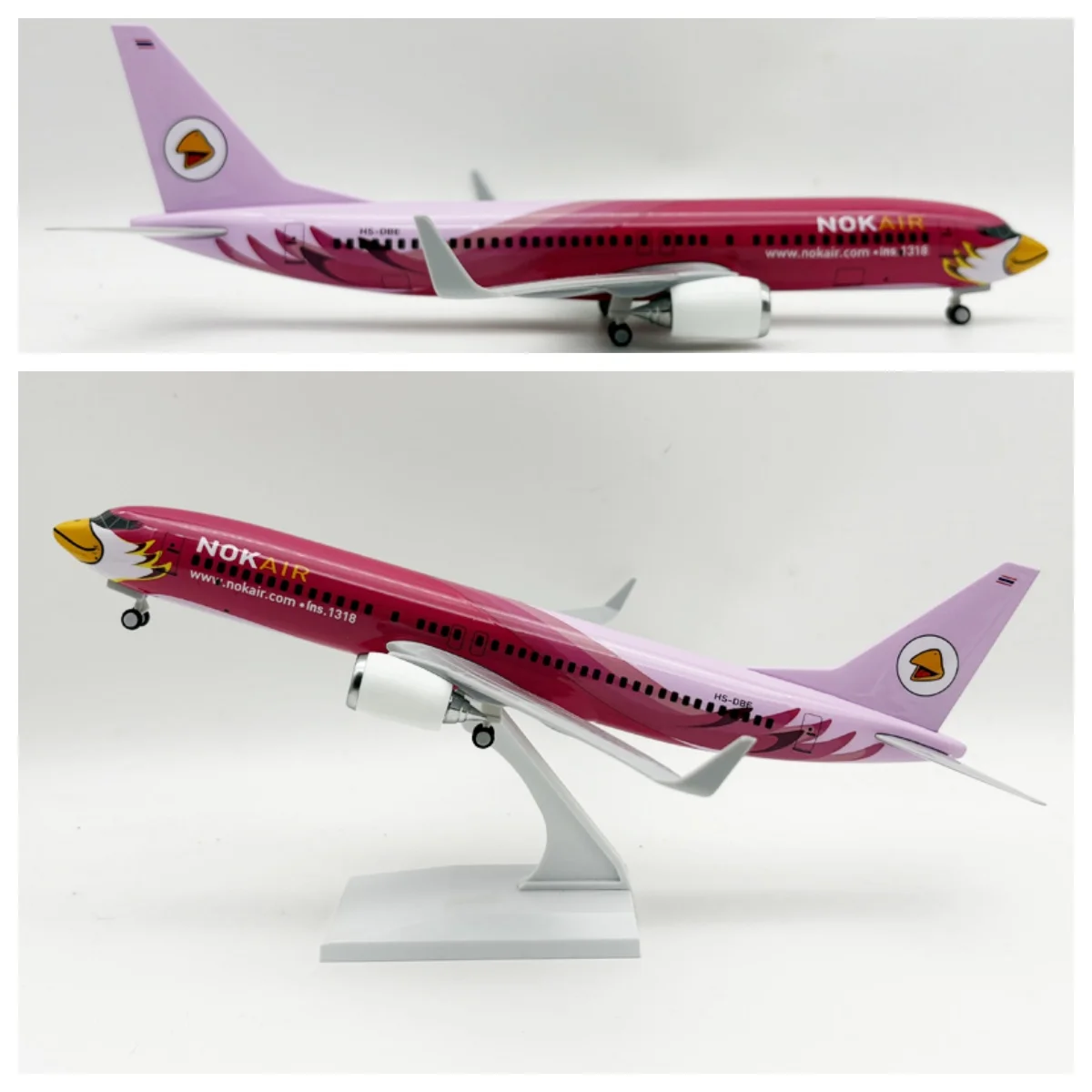 Scale Plane 30CM B737 Alloy Metal Airplane Model Thailand Nok Series Aircraft With Base Collection Display For Adult