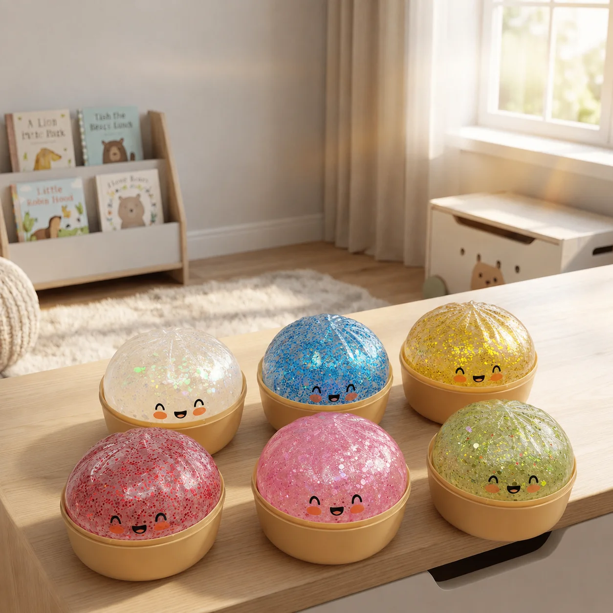 Each Set Contains 3 Pieces (1 Bun + 1 Lid + 1 Base), Soft and Cute Stuffed Bun Squeeze Toys, Colorful Squeeze Ball Sensory Toys, Stretchable Desktop Toys, Food Steamer Shape, Fun Christmas Gifts, Colors and Styles Are Random