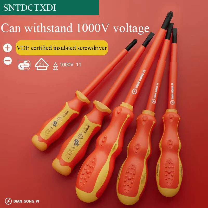 

1PCS 1000V VDE Insulated Screwdriver Set Magnetic Phillips And Slotted Screwdriver Bits Household Electrician Repair Tools Kits