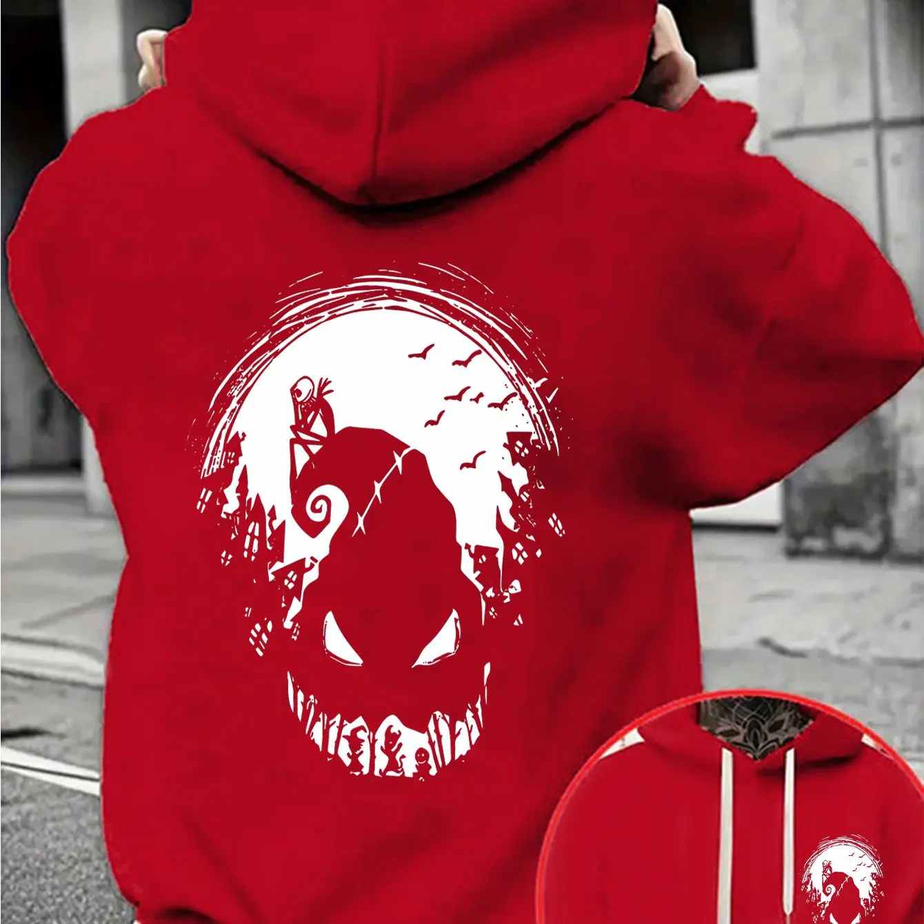 ديزني عشية عيد الميلاد الرعب الرجال هوديي الخريف الشتاء عارضة للجنسين البلوز البلوز رياضية الملابس هودي المتضخم #3