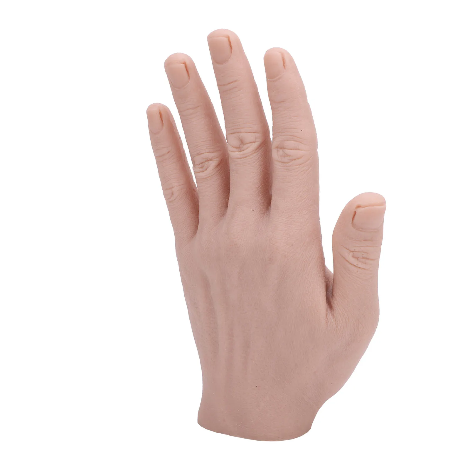 ZK40 Modello di mano maschile in silicone Simulazione riutilizzabile Modello di mano artificiale in silicone Mano artificiale pieghevole per oggetti di scena del festival