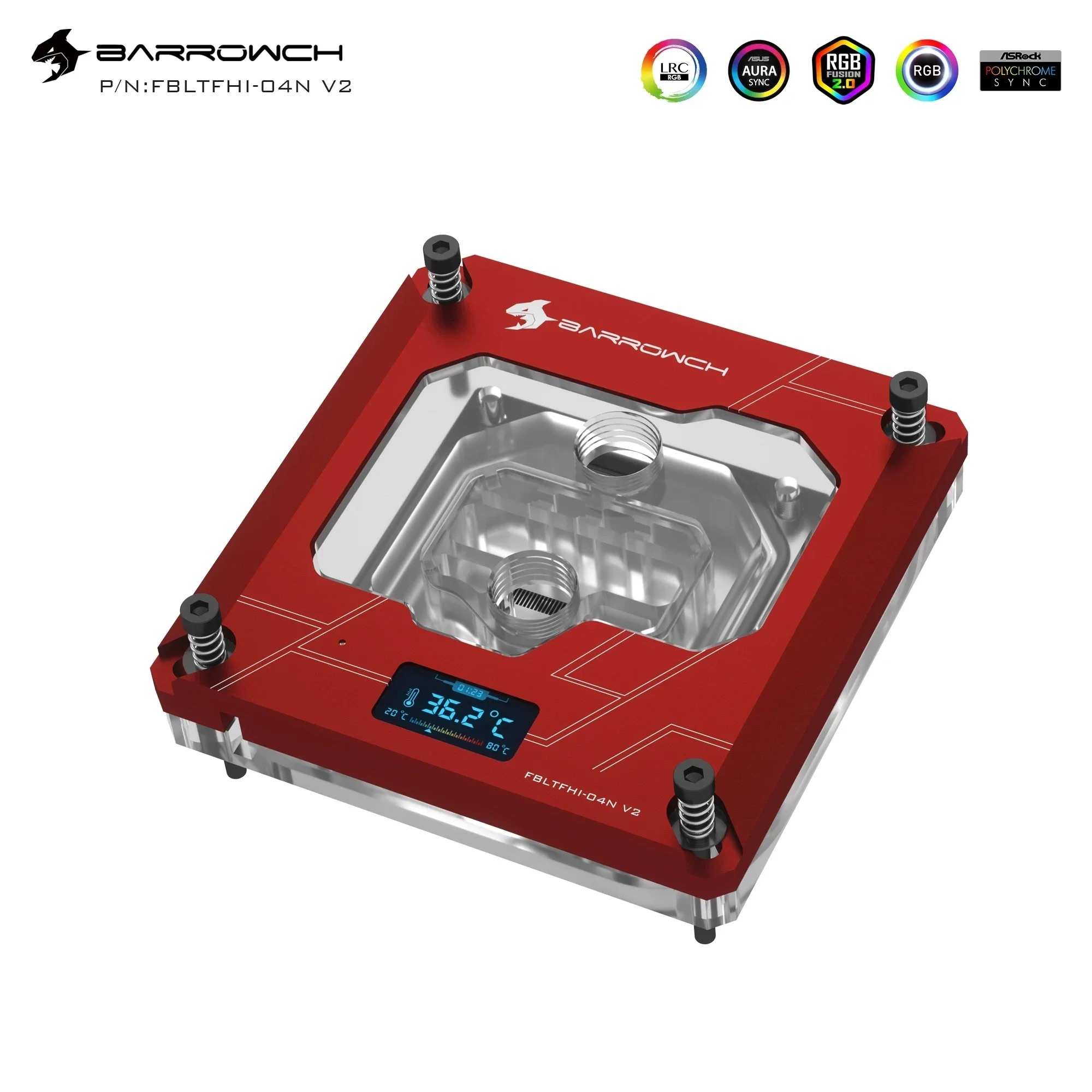 Imagem -03 - Barrowch Cpu Water Block Cabeçalho na Placa-mãe Compatível com Intel Lga1150 1151 1200 1700 2011 X99 Luz Rgb 5v Gnd 3pin