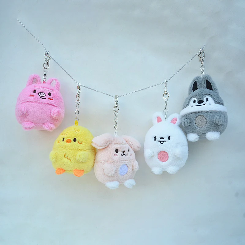 Breloczek SKZOO Stray Kids Pluszak Królik z Włosami Mini Lalka Bang Chan Felix Han Zawieszka Prezent dla Fanów