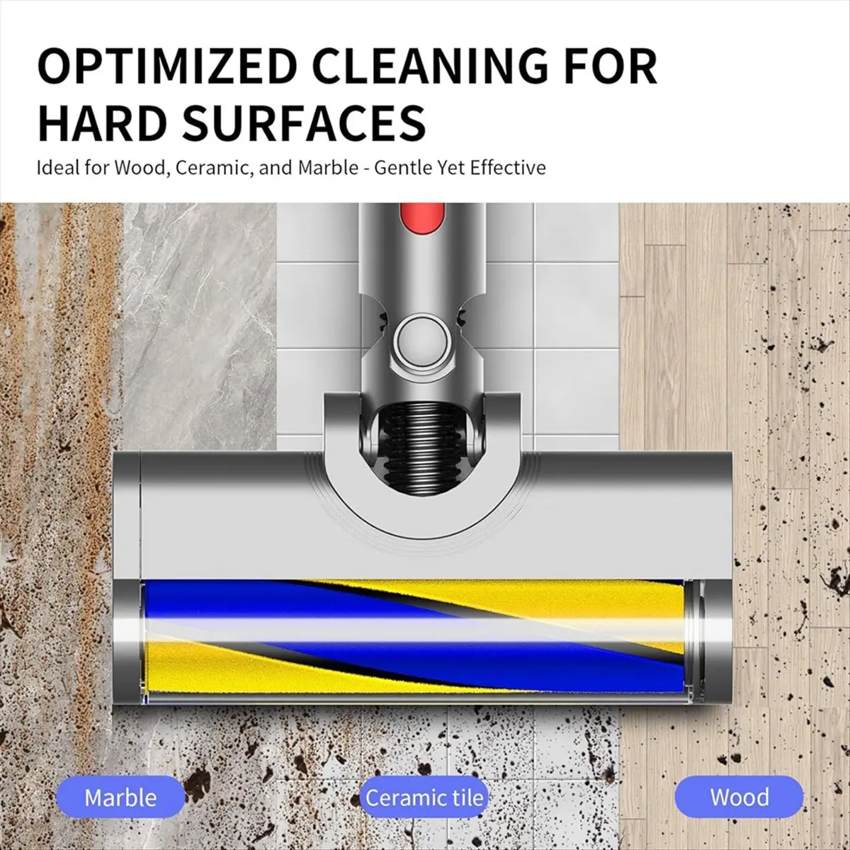 A58Z For V7 V8 V10 V11 V15 Vacuum Head Cleaners Attachments with Dust Detector Light, Soft Roller Cleaner Head Parts