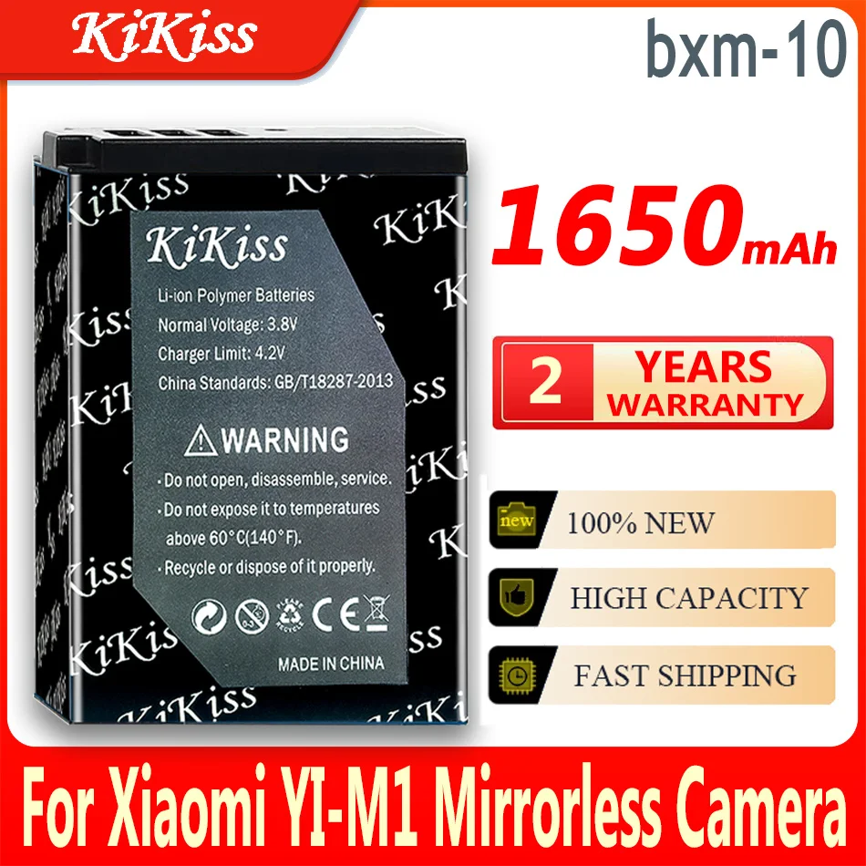 1650mAh KiKiss Powerful Battery bxm-10 For Xiaomi YI-M1 Mirrorless Camera