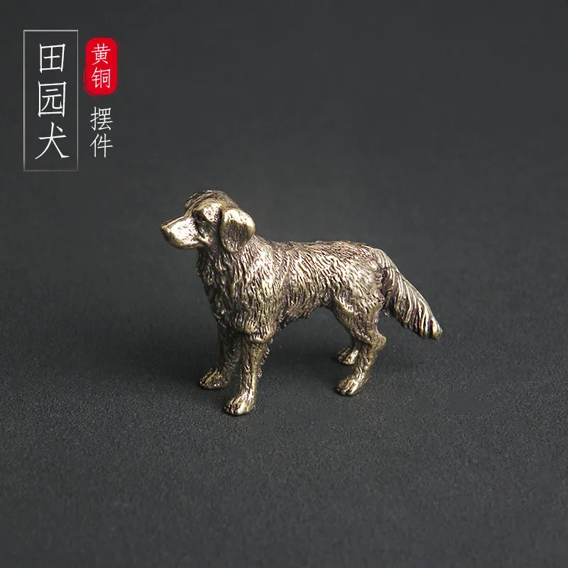 Brass Countryside Dog Table Top Nafu Zodiac Dog Bronze Carving home decor  budas decorativos figuras