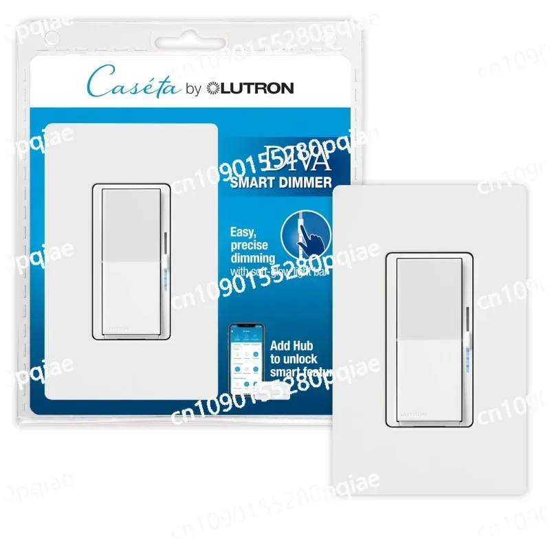 

Diva Smart Dimmer Switch with Wallplate for Caséta Smart Lighting | No Neutral Wire Required | DVRFW-6L-WH-A | White