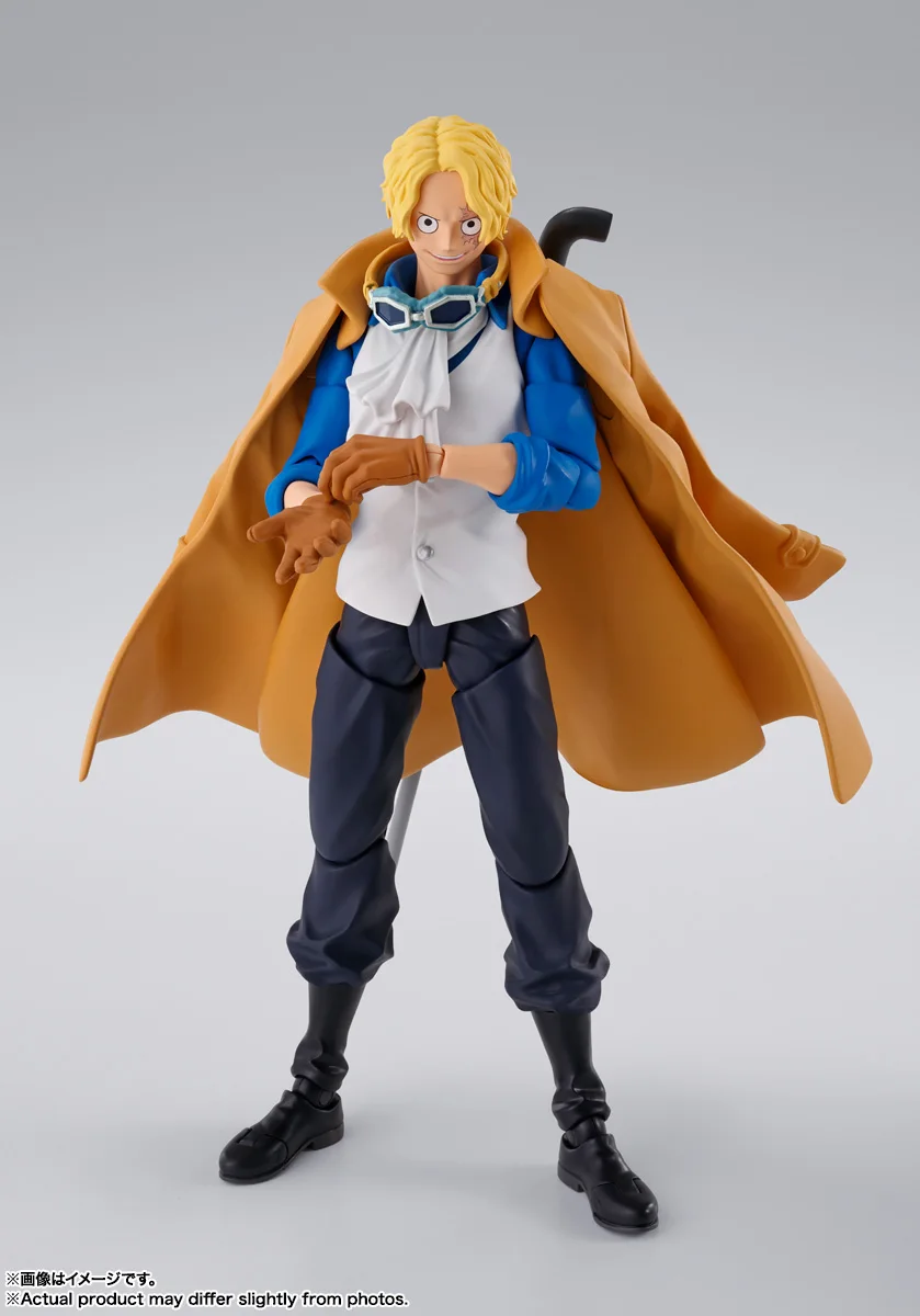 Em estoque figura de anime original bandai uma peça s.h. figuarts sabo-revolutiário exército chefe do pessoal shf estatueta de ação brinquedos