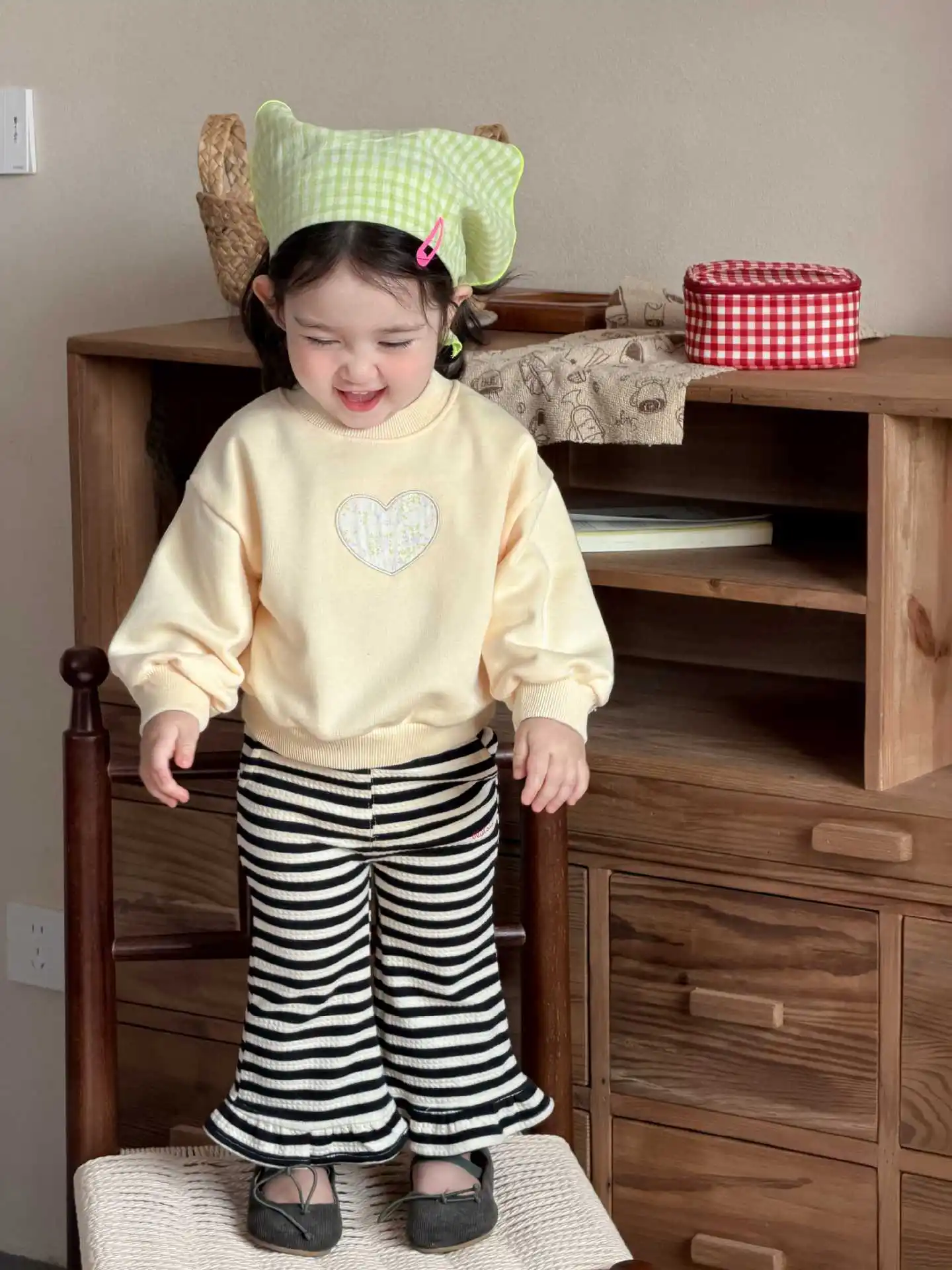 2026 Spring New Baby Long Sleeve Sweatshirt Cotton Infant Casual Pullover Girls Sweet Heart Tops Toddler Sweatshirts