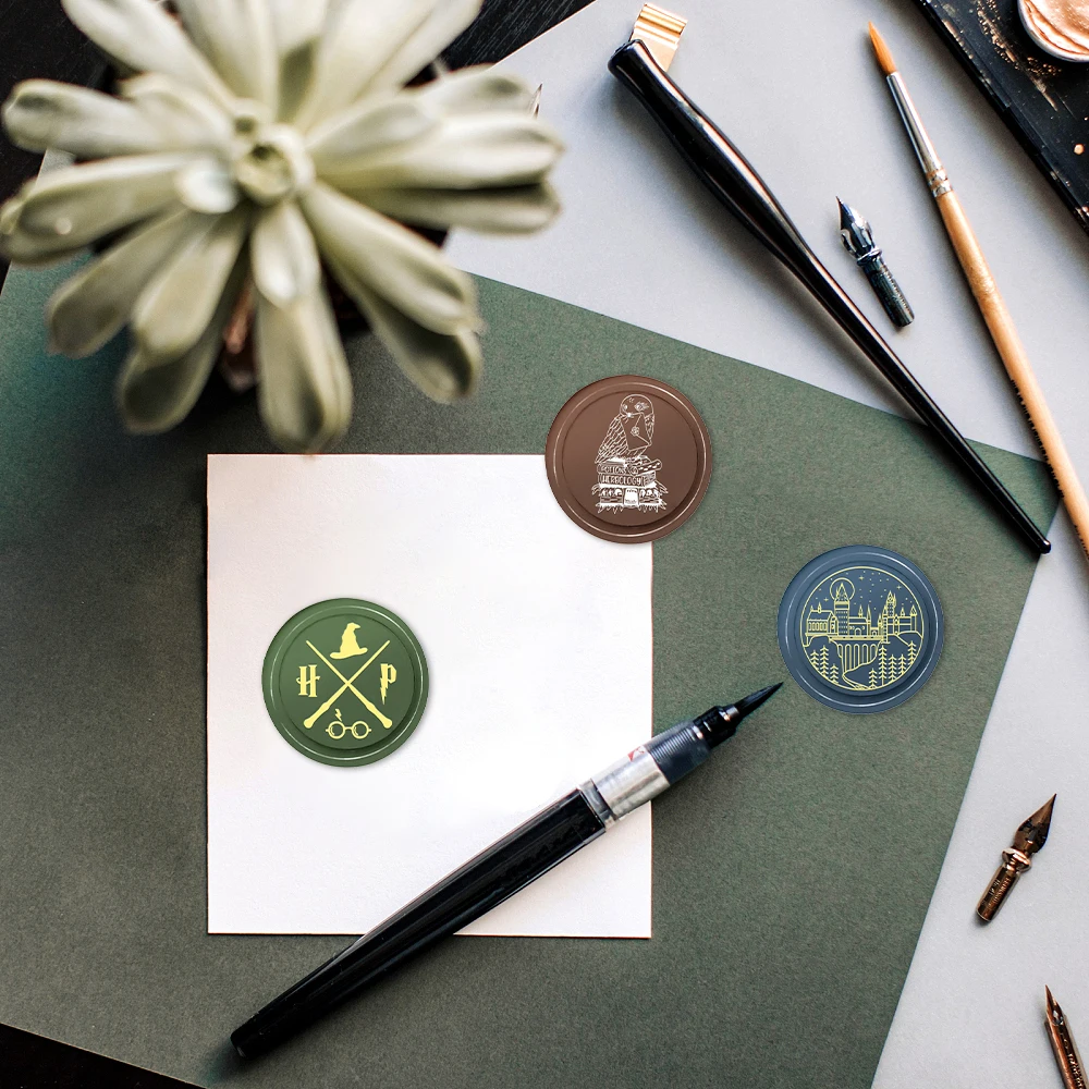 Magical Boy Series Wax Seal Stamps Eagle and Book Halloween Patterns for Decorating Wedding Parties Envelopes Invitations