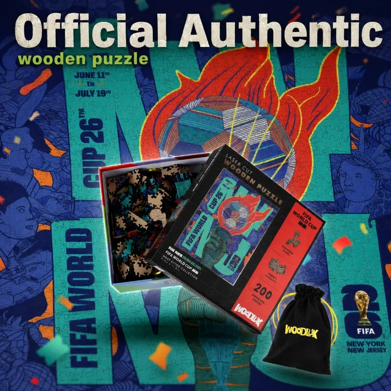 FIFA World Cup 200 Pieces Wooden Jigsaw Puzzle NYC NJ City Soccer Match Theme Souvenir Home Decor Collectible Present for Fans view 2