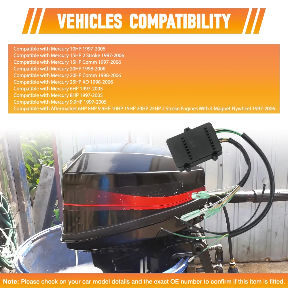 855713A4 855713A3 Switch Box CDI Power Pack For Mercury 10HP 15HP 2 Stroke Comm 20HP Comm 25HP XD 6HP 8HP 9.9HP 1997-2005