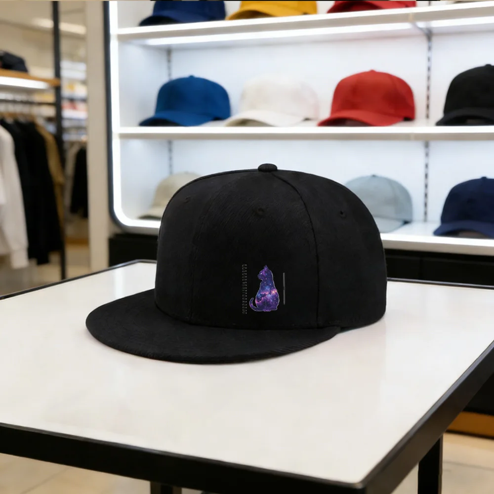 A Printed Hip-Hop Cap, Baseball Cap, Dad Cap, And Duckbill Cap, Designed for Everyone. Galactic Whiskers Features a Celestial Ca