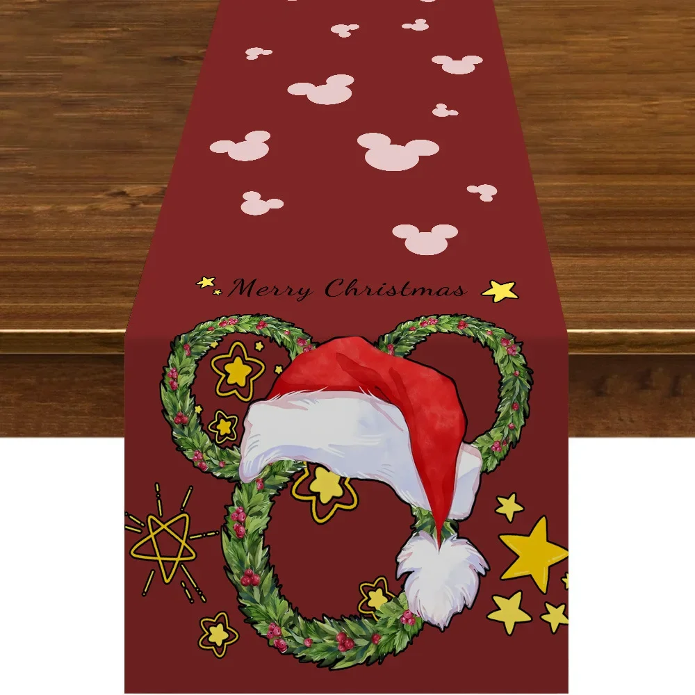 Mickey Mouse christmas table runner Disney Anime tablecloth Party Tables strap restaurant Placemat fashion home decor xmas gift