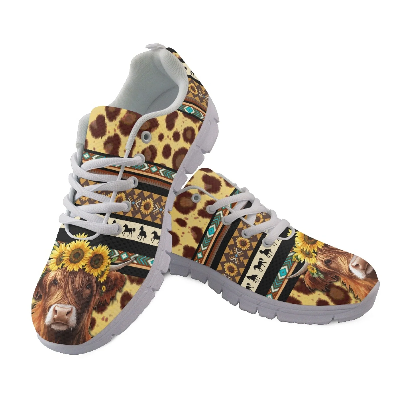 Coloranimal Leopard Print Athletic Shoes Mesh & EVA Sole Running Shoes Breathable Walking Shoes for Women