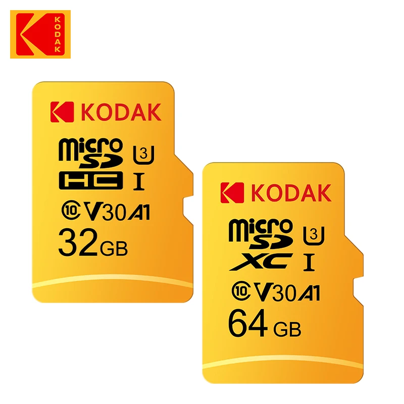KODAK Memory Card C10 64GB SDXC / 32GB SDHC  U1 Micro SD UHS-I Class 10 TF Flash Microsd