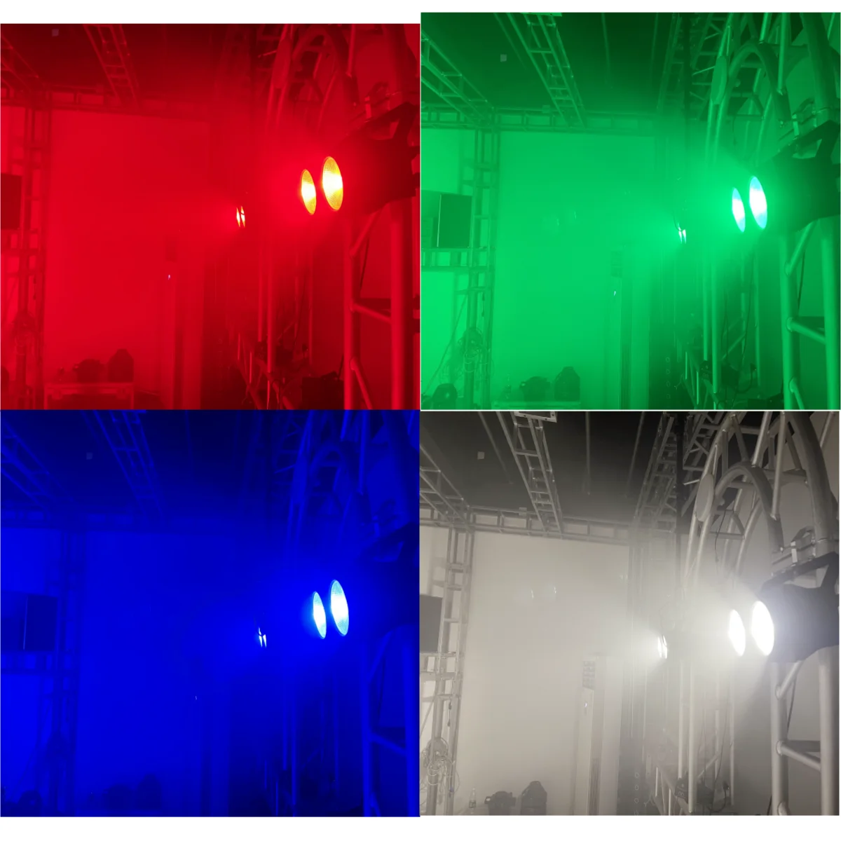 2 Stück 200W LED Publikums-Blinder-Lichter 2-Augen 2x100W Par Cob RGBWAUV 6in1 Strobe Wash Beam Bühnenbeleuchtung DJ Disco – Detail 6