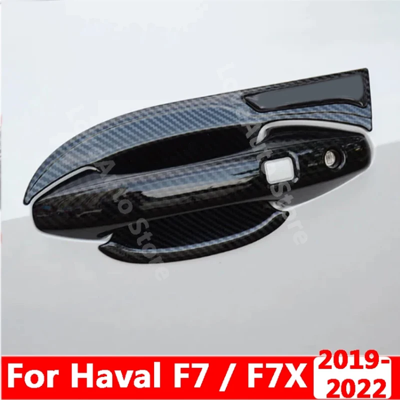 For Great Wall Haval F7 F7x 2019-2022 Car ABS Chrome Handle Protective Cover Door Handle Outer Bowls Trim Accessories