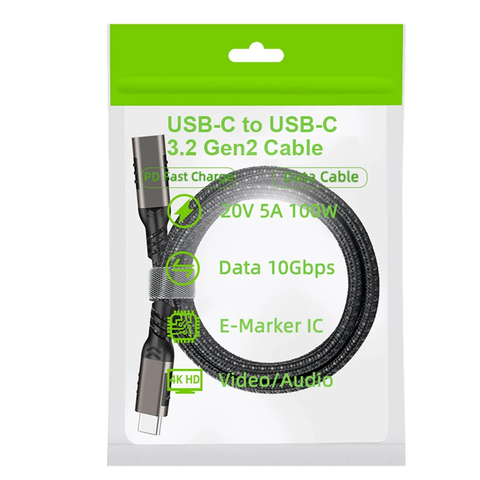 USB C 3.2 Extension Cable 100W PD 5A Type C Extension Cable 4K@60Hz 10Gbps Male to Female For Xiaomi Huawei Switch 0.5M 1M 2M 3M