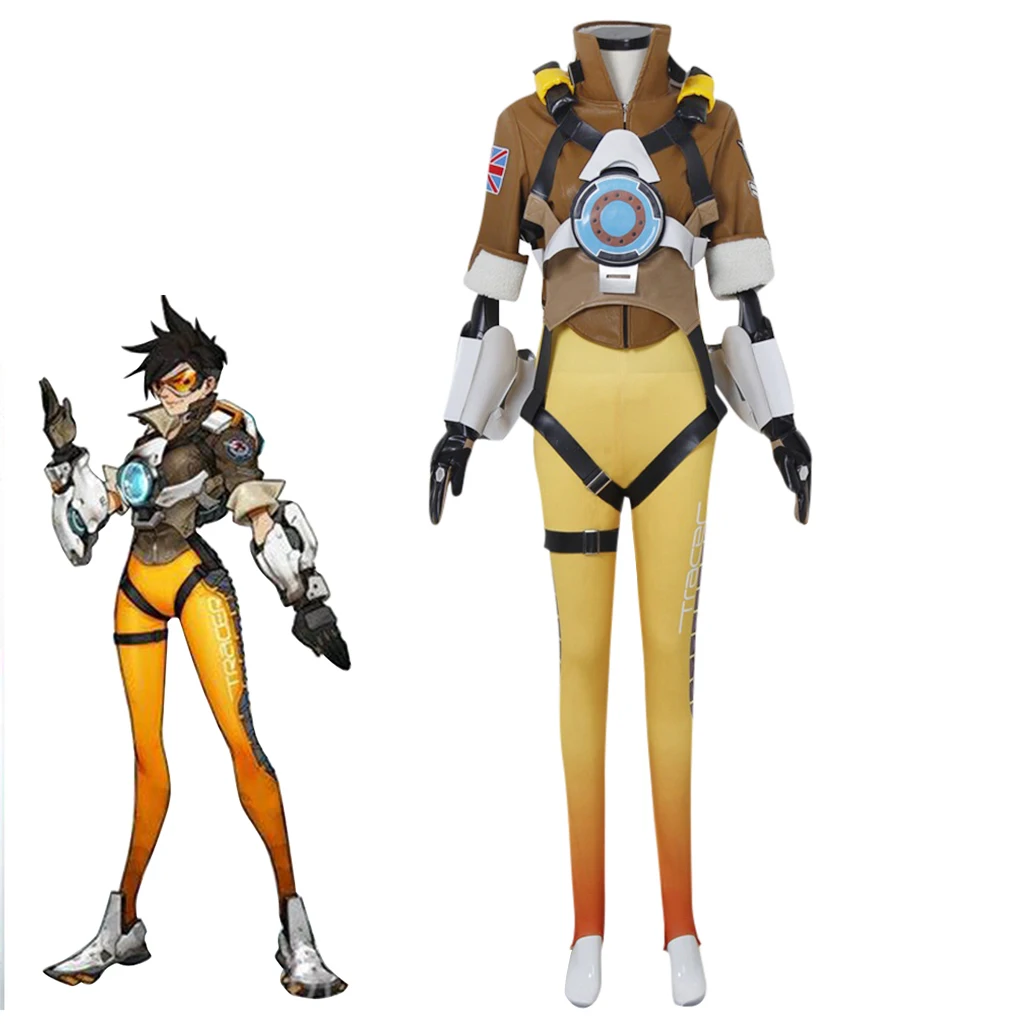 Game Tracer Cosplay Costume For Women Fancy Handsome Combat Jumpsuit Coat Full Set Halloween Carnival Party Battle Uniform Suit