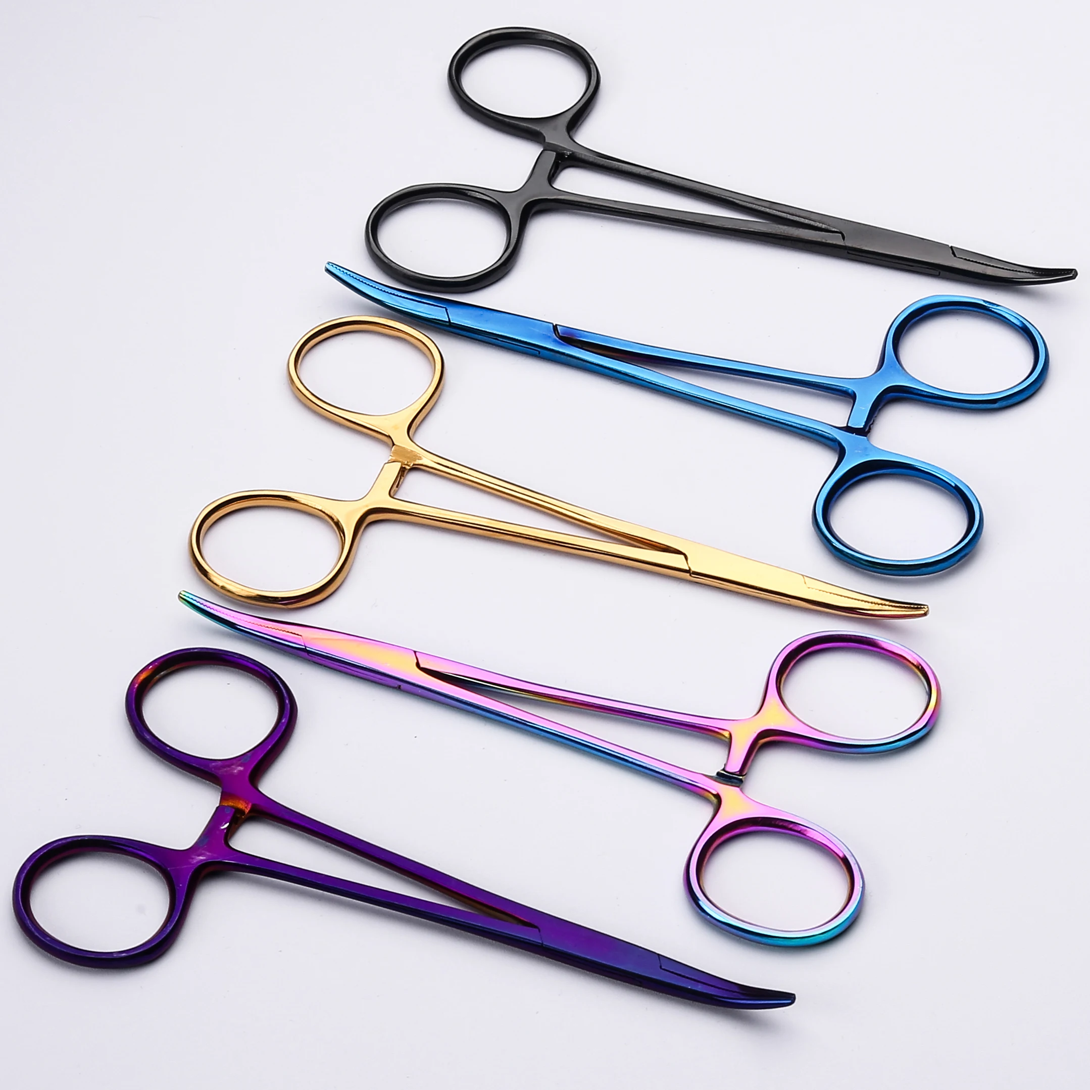 Pet Grooming Tool Colorful Stainless Steel Curved Head Animals Hemostatic Forceps or Pets Hair Towel Clamp Pliers