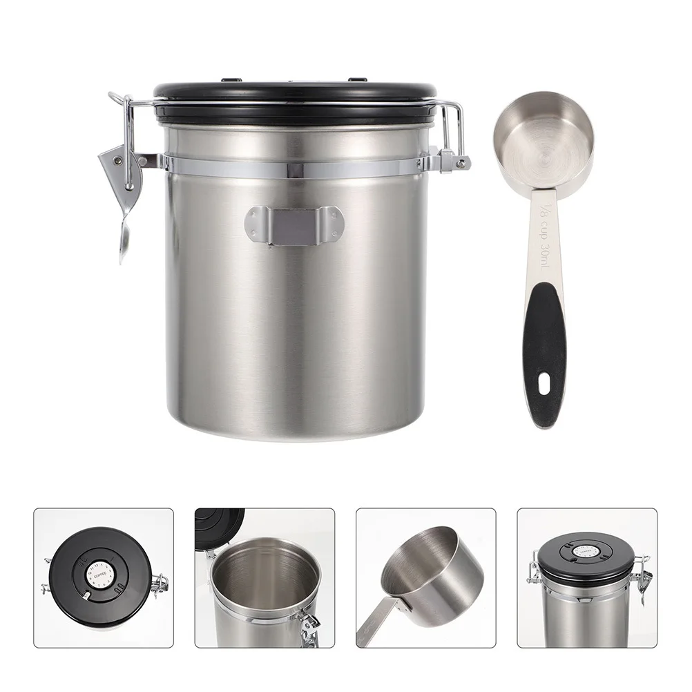 

1Set Cat Dog Food Storage Box Creative Sealed Can Airtight Container Snack Grain Candy Coffee Bean Holder 1.8L