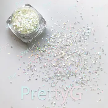 PrettyG 1盒 C0-1mm 迷你星星心形亮片閃粉,美人魚極光色閃粉,適用於樹脂DIY美甲裝飾 10 最佳銷售 心型閃光 - №10