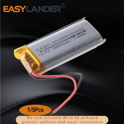 Silicone Wires 3.7V 2000mAh 102560 Lithium Li Polymer Lipo Rechargeable Battery  For E-book power bank DIY Tablet PC