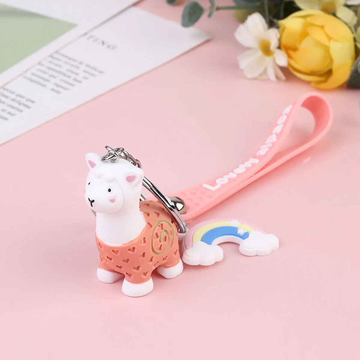 4 قطعة سلسلة مفاتيح كرة الشعر الألبكة حلقة فريدة من نوعها قلادة متينة لحقيبة الظهر مفتاح الديكور هدية تخرج حامل مفتاح رائع