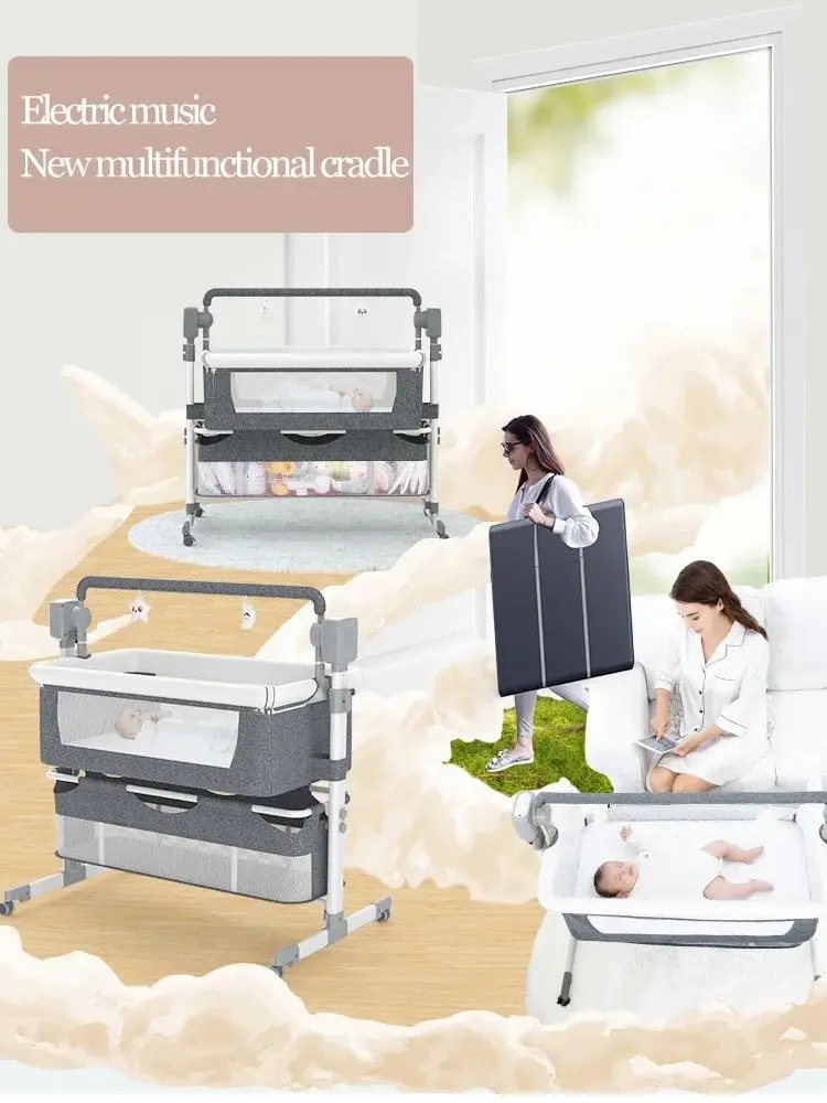 Babybedje pasgeboren babybedje Elektrische wieg Babybedjes Draagbare baby-schommelwieg met automatische schommel voor babyschommelbed - afbeelding 2