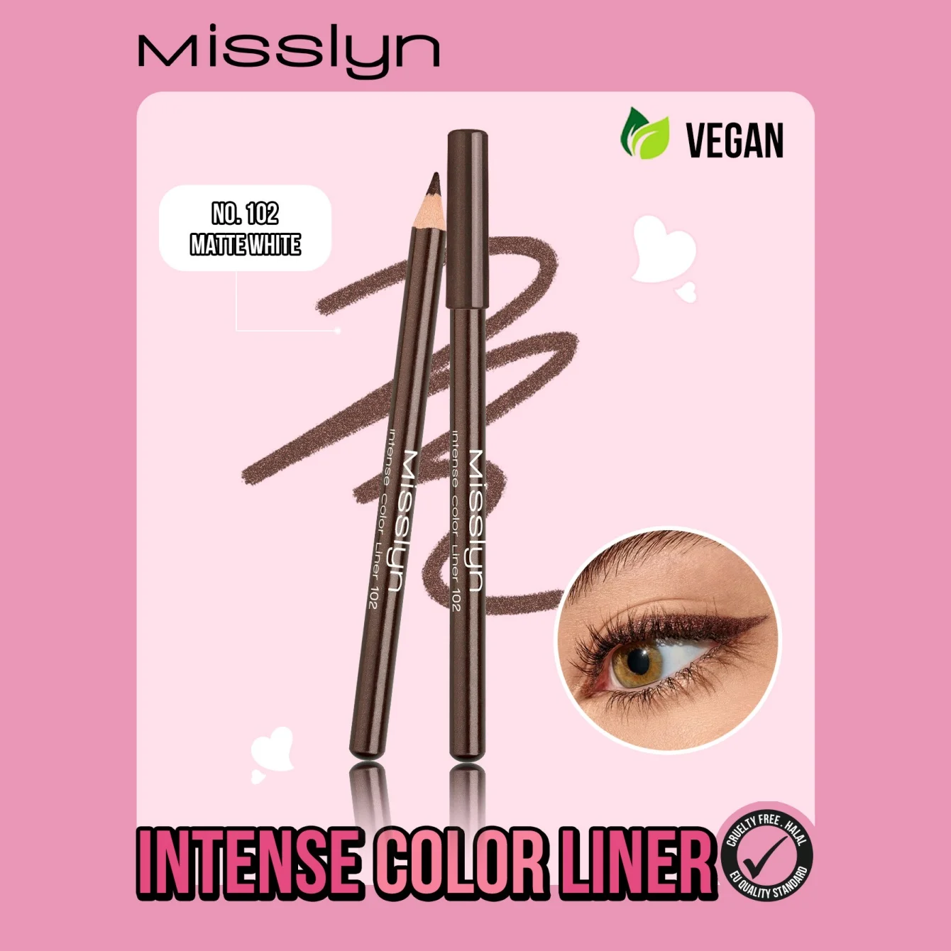 Delineador de Color Intenso Misslyn - Lápiz Mate de Alta Pigmentación para Ojos y Labios | De Larga Duración y Resistentes a las Manchas | Textura Suave y Cremosa