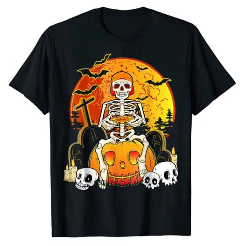 

Gamer Halloween Costume Men Boys Scary Gaming Skeleton T-Shirt Gifts Cute Game-Lover Graphic Tee Tops Short Sleeve Blouses