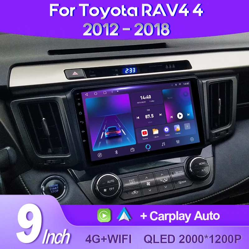 

QSZN For Toyota RAV4 4 XA40 5 XA50 2012 - 2018 LHD 2K QLED Android 13 Car Radio Multimedia Video Player GPS AI Voice CarPlay 4G