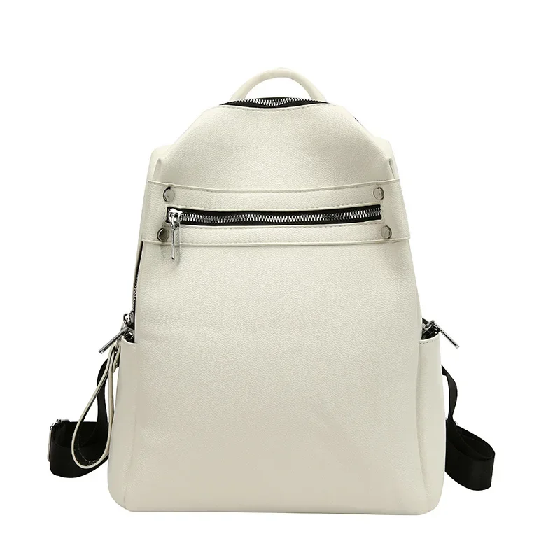 2024 New Fashion Women Backpacks Vintage High Quality Pu Leather Female Ladies Bag Korean Student Backpack Preppy Style Bag